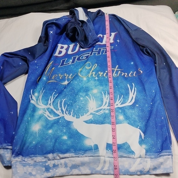 Busch Light men's oversized Medium Christmas hoodie - Picture 12 of 15